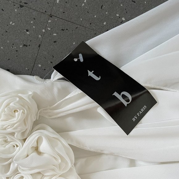 White Designer One-Shoulder Dress - Picture 3 of 3